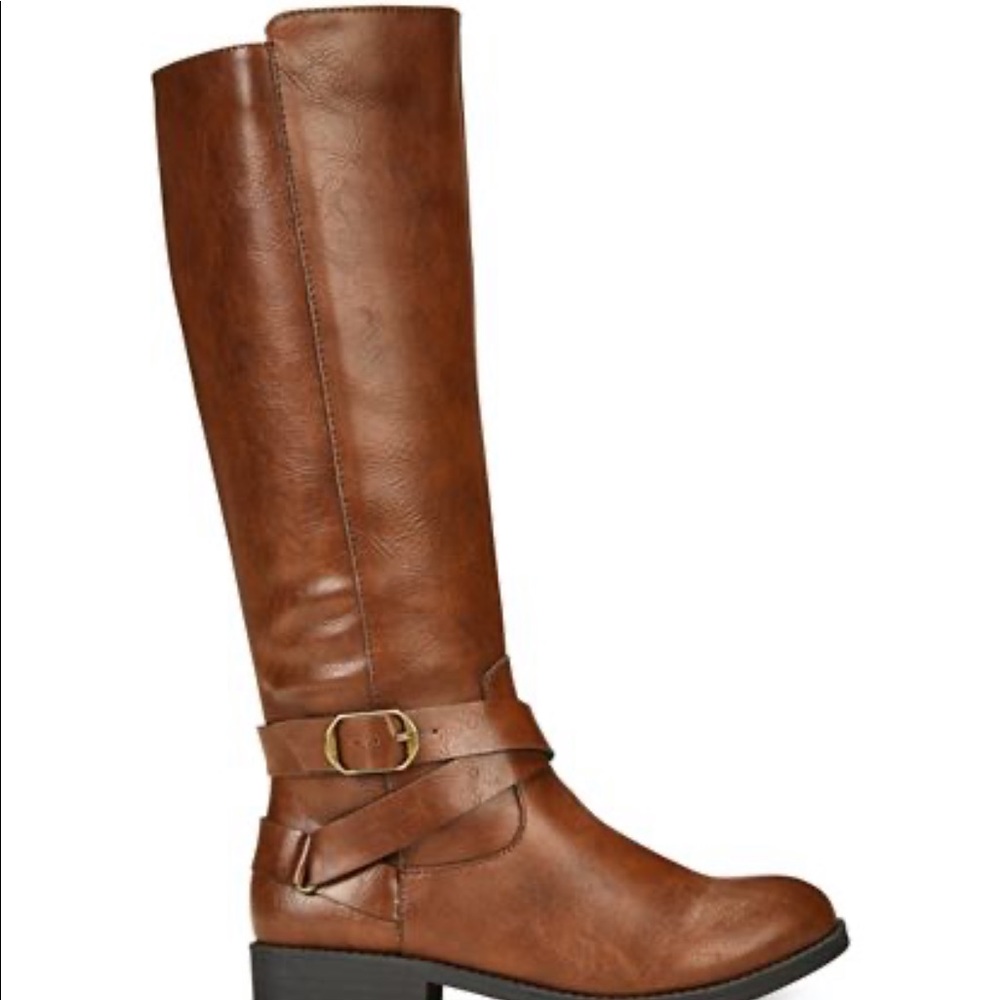 Style & Co Cognac Madixe Wide-Calf Riding Boots - Picture 8 of 8